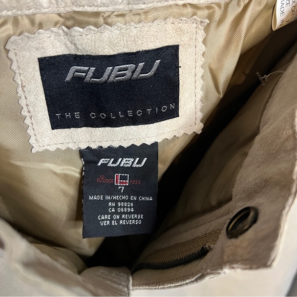 FUBU Vintage 90's Y2K Women's Bootcut Suede Leather Lined Pants Size 7 - Picture 4 of 7